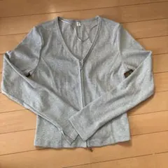 GU グレー ジッパー付き長袖トップス M