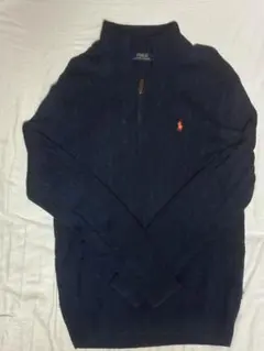 Polo Ralph Lauren ネイビー ジップアップ ニットセーター