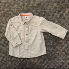 Petit Bateauプチバトー シャツ グレー系長袖 美品 12m/74cm