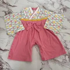 即日発送　ひなまつり　ベビー　袴　ロンパース　はかま　ピンク　90