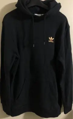 adidas パーカー Lサイズ ブラック 刺繍ロゴ トレフォイル