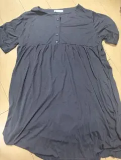 マタニティパジャマ　グレー チュニックとパンツのセット
