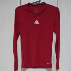 【美品】adidas アディダス テックフィット 長袖 コンプレッション 赤XSのサムネイル