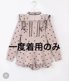 エブリンチェックセットアップリボンキュロットロンパース量産地雷