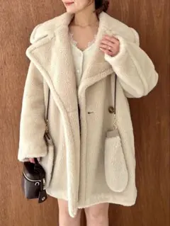 新品 25AW ECOPELボアミドルコート