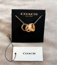 【新品・未使用】COACH コーチ エナメルシグネチャー リング ペンダント