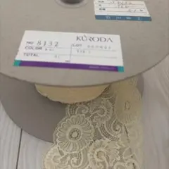 KURODA 레이스 원단 5m 노랑