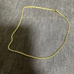 ゴールド ツイストチェーン ロープネックレス　ユニセックス