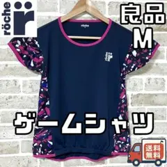 【早い者勝ち✨】ローチェ レディース 半袖 ゲームシャツ M ネイビー系 総柄のサムネイル
