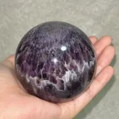 高品質♡ フェザーフラワーアメジスト スフィア 丸玉 ① 大玉 天然石