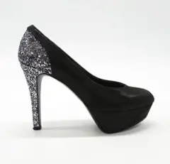 DIANAブラック グリッター ハイヒール パンプス