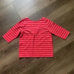 ルミノア×ROPE 赤ピンクボーダー 五分袖Tシャツ