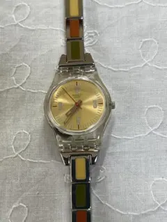 Swatch スウォッチ 腕時計　ゴールドオレンジのサムネイル