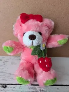 ピンクのくま ぬいぐるみ マスコットのサムネイル