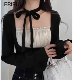 【新品・未使用‼️】SHEIN FRIFUL リブニットトップス Mサイズ