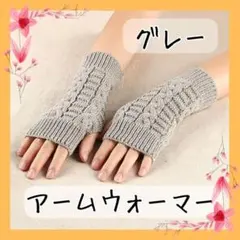 新品 グレー アームウォーマー アームカバー 手袋 防寒対策 スマホ b26