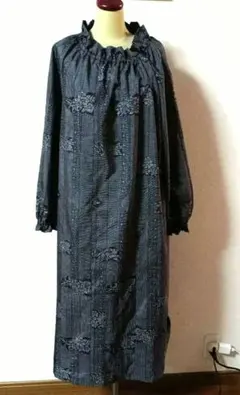 大島紬着物リメイク#ワンピース