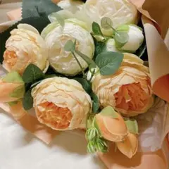 造花の花束 オレンジ・ホワイト