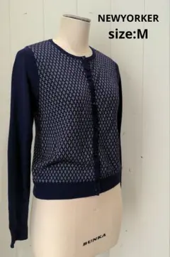 ニューヨーカー NEWYORKER ニット カーディガン 長袖 パープル Ｍ
