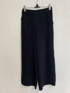 ブラック ワイドパンツ ゴム入り
