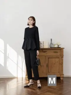 HK WORKS lONDON ノーカラージャケット パンツ　セット　黒