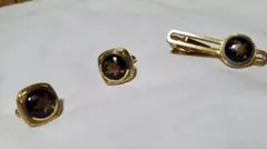 リモージュ クラシック フラワーゴシックカフスボタン ドームネクタイピン SET