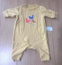 ベビー ロンパース カバーオール アヒル柄 イエロー 60cm UNIQLO