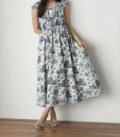 NATURAL BEAUTY BASIC トワルドジュイ柄 ワンピース