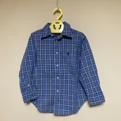 Ralph Lauren チェック柄長袖シャツ　100センチ　ブルー