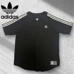 adidas ベースボールシャツ ブラック J/M - メルカリ