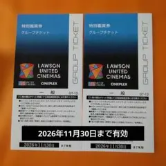 ユナイテッドシネマ鑑賞券2枚　期限2026年11月30日のサムネイル