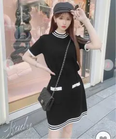 rady ニットワンピース　ワンピ　バイカラー