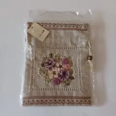 新品 未使用 リボン刺繍袋　巾着袋