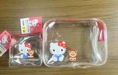 韓国★限定★Hello Kitty クリアポーチ 2点セットのサムネイル