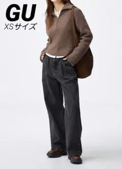 GU デニムタックトラウザー(股下約67㎝) XS ダークグレー