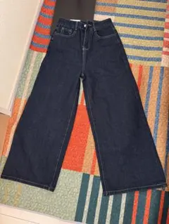 ポケット付きワイドレッグ ルーズカジュアル マルチウェイジーンズ 春秋冬用