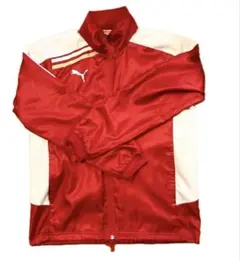 美品　プーマ　PUMA 防寒　トラックジャケット　ブルゾン　裏起毛　赤×白