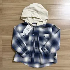 【未使用・タグ付き】　ZARA フード付き　長袖オーバーシャツ