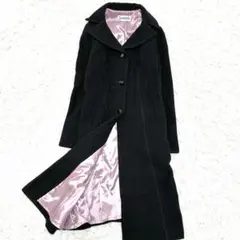 美品 ホコモモラ シビラ ロングコート アンゴラ混 美シルエット L相当 黒