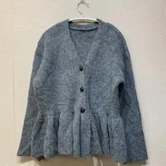 ELFRANK エルフランク　ペプラム フリル Vネック ニット カーディガンのサムネイル