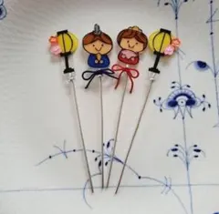 ワイヤークラフト　ガーデニング雑貨　ガーデンピック　雛祭りセット