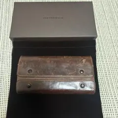 ココマイスターナポレオンカーフ　ダークブラウン レザー 三つ折り財布のサムネイル