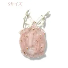 犬用春夏服 Sサイズ 新品未使用品 ピンク シースルー 花柄 バルーン