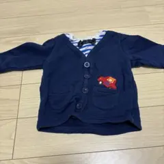 トラック刺繍付きネイビー トレーナー