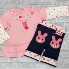 ホットビスケット 長袖Tシャツ Tシャツ 80うさこ レギンス 80ミキハウス