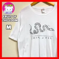 usa古着 フルーツオブザルーム Tシャツ ヘビ プリント ホワイト M