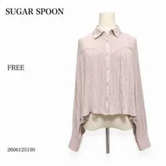★美品★SUGAR SPOON ブラウス FREE ピンク 長袖 プリーツのサムネイル