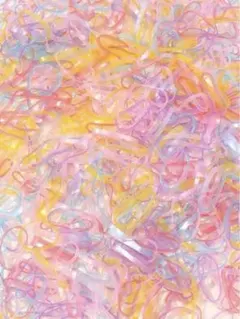 ★新品未使用★ 400本くらい　絡まないヘアゴム　艶カラー　キラキラ（小）