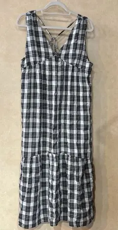 チェック柄キャミワンピース ロング丈Lサイズ