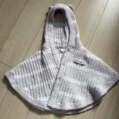 ジェラピケ　フード付きベビーポンチョ 70-80cm 薄紫色